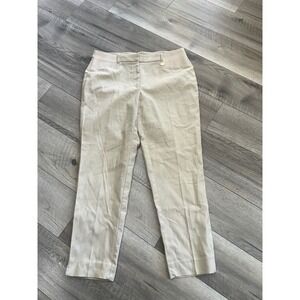 Anne Klein Womens Beige Dress Pants Size 12 Elastic Waist Trousers Tan